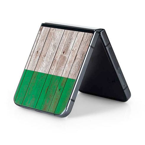 Ireland Flag Dark Wood Galaxy Z Flip5 5G Skin